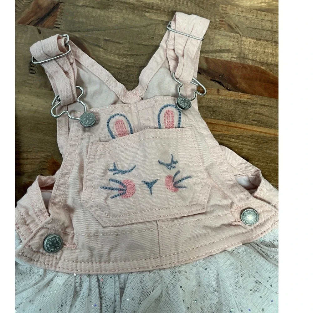 Gymboree OshKosh Romper Dress Baby Girls 12M Pink Blue Floral Bunny Tutu Bundle